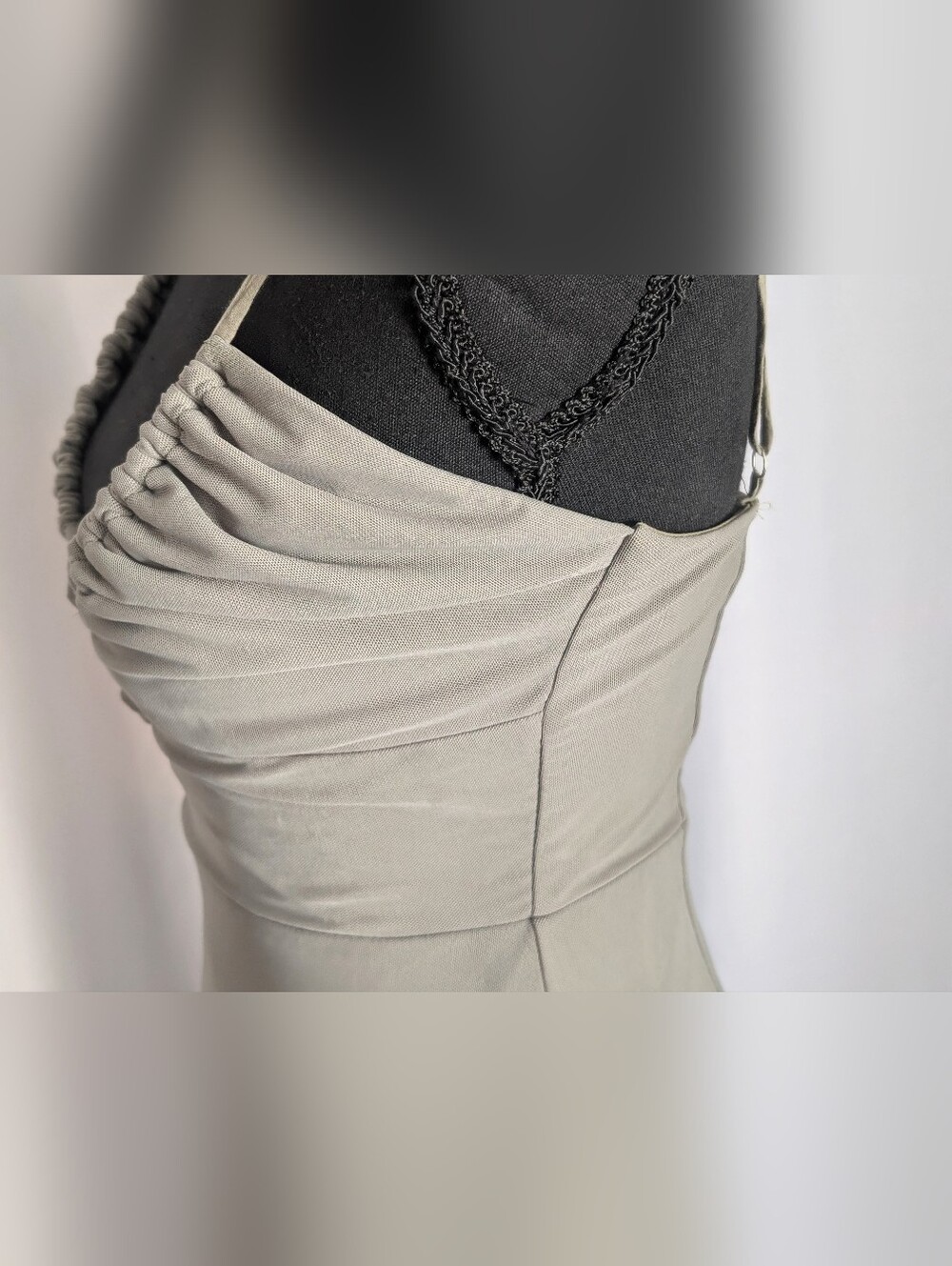 Angel Biba Sage/Gray Cutout Ring Bodycon Mini Dress Size S 🩶 - Picture 4 of 9